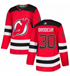 Mens Adidas New Jersey Devils 30 Martin Brodeur Authentic Red Drift Fashion NHL Jersey 
