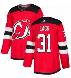Mens Adidas New Jersey Devils 31 Eddie Lack Premier Red Home NHL Jersey 