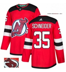 Mens Adidas New Jersey Devils 35 Cory Schneider Authentic Red Fashion Gold NHL Jersey 