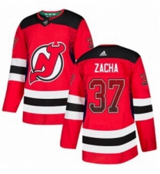 Mens Adidas New Jersey Devils 37 Pavel Zacha Authentic Red Drift Fashion NHL Jersey 