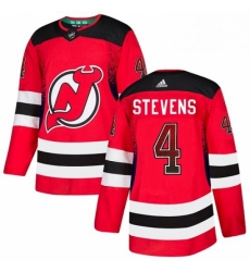 Mens Adidas New Jersey Devils 4 Scott Stevens Authentic Red Drift Fashion NHL Jersey 