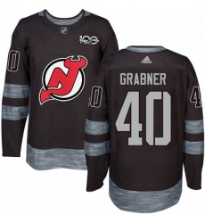 Mens Adidas New Jersey Devils 40 Michael Grabner Authentic Black 1917 2017 100th Anniversary NHL Jersey 