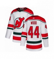 Mens Adidas New Jersey Devils 44 Miles Wood Authentic White Alternate NHL Jersey 