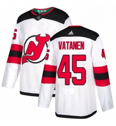 Mens Adidas New Jersey Devils 45 Sami Vatanen Authentic White Away NHL Jersey 