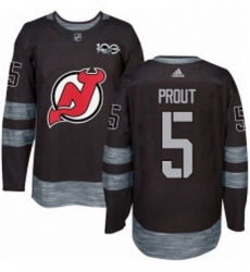 Mens Adidas New Jersey Devils 5 Dalton Prout Authentic Black 1917 2017 100th Anniversary NHL Jersey 
