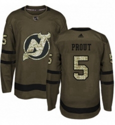 Mens Adidas New Jersey Devils 5 Dalton Prout Authentic Green Salute to Service NHL Jersey 