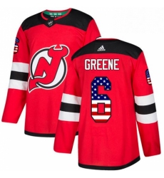 Mens Adidas New Jersey Devils 6 Andy Greene Authentic Red USA Flag Fashion NHL Jersey 