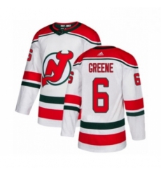 Mens Adidas New Jersey Devils 6 Andy Greene Authentic White Alternate NHL Jersey 