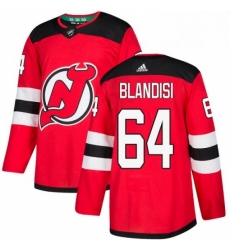 Mens Adidas New Jersey Devils 64 Joseph Blandisi Authentic Red Home NHL Jersey 