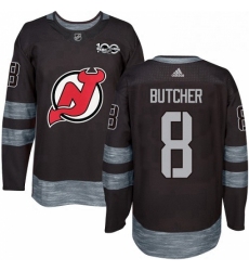 Mens Adidas New Jersey Devils 8 Will Butcher Authentic Black 1917 2017 100th Anniversary NHL Jersey 