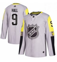 Mens Adidas New Jersey Devils 9 Taylor Hall Authentic Gray 2018 All Star Metro Division NHL Jersey 