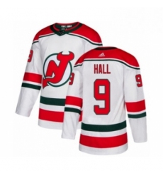Mens Adidas New Jersey Devils 9 Taylor Hall Premier White Alternate NHL Jersey 