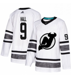 Mens Adidas New Jersey Devils 9 Taylor Hall White 2019 All Star Game Parley Authentic Stitched NHL Jersey 
