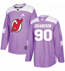 Mens Adidas New Jersey Devils 90 Marcus Johansson Authentic Purple Fights Cancer Practice NHL Jersey 