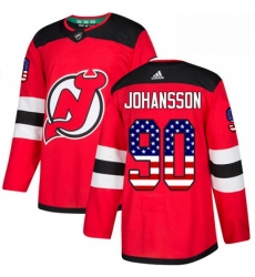 Mens Adidas New Jersey Devils 90 Marcus Johansson Authentic Red USA Flag Fashion NHL Jersey 