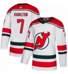 Men's New Jersey Devils #7 Dougie Hamilton White Authentic Jersey