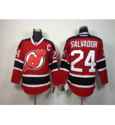 NHL New Jersey Devils #24 Bryce Salvador Red Stitched Jerseys