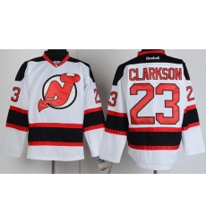 New Jersey Devils 23 David Clarkson White Hockey NHL Jerseys
