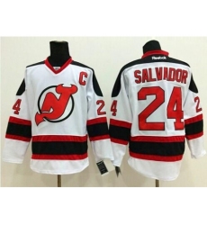 New Jersey Devils #24 Bryce Salvador White Stitched NHL Jersey
