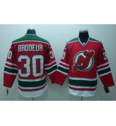 New Jersey Devils #30 Brodeur Red green 3RD Hockey Jersey