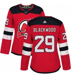 Women New Jersey Devils Mackenzie Blackwood Red Home Adidas Jersey