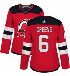 Womens Adidas New Jersey Devils 6 Andy Greene Authentic Red Home NHL Jersey 