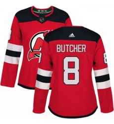 Womens Adidas New Jersey Devils 8 Will Butcher Authentic Red Home NHL Jersey 