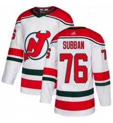 Devils #76 P  K  Subban White Alternate Authentic Stitched Youth Hockey Jersey