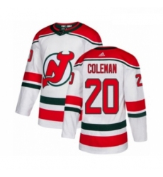 Youth Adidas New Jersey Devils 20 Blake Coleman Authentic White Alternate NHL Jersey 