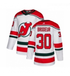 Youth Adidas New Jersey Devils 30 Martin Brodeur Authentic White Alternate NHL Jersey 