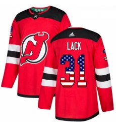 Youth Adidas New Jersey Devils 31 Eddie Lack Authentic Red USA Flag Fashion NHL Jersey 