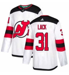 Youth Adidas New Jersey Devils 31 Eddie Lack Authentic White Away NHL Jersey 