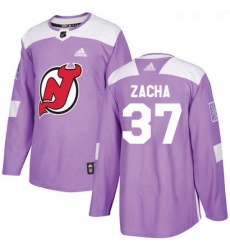 Youth Adidas New Jersey Devils 37 Pavel Zacha Authentic Purple Fights Cancer Practice NHL Jersey 