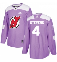 Youth Adidas New Jersey Devils 4 Scott Stevens Authentic Purple Fights Cancer Practice NHL Jersey 