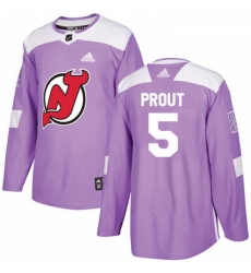 Youth Adidas New Jersey Devils 5 Dalton Prout Authentic Purple Fights Cancer Practice NHL Jersey 