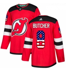 Youth Adidas New Jersey Devils 8 Will Butcher Authentic Red USA Flag Fashion NHL Jersey 