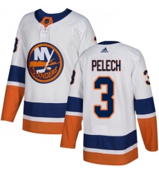 Adidas New York Islanders 3 Adam Pelech White Away Authentic Stitched NHL Jersey