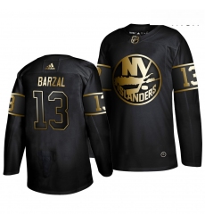 Islanders 13 Mathew Barzal Black Gold Adidas Jersey