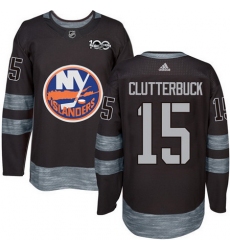 Islanders #15 Cal Clutterbuck Black 1917 2017 100th Anniversary Stitched NHL Jersey