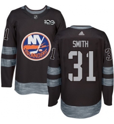 Islanders #31 Billy Smith Black 1917 2017 100th Anniversary Stitched NHL Jersey