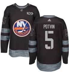 Islanders #5 Denis Potvin Black 1917 2017 100th Anniversary Stitched NHL Jersey