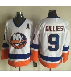Islanders #9 Clark Gillies White CCM Throwback Stitched NHL Jersey