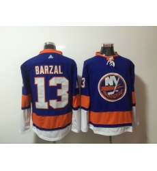 Men Adidas New York Islanders #13 Mathew Barzal Blue Stitched Jersey