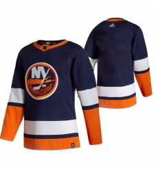 Men New York Islanders Blank Navy Blue Adidas 2020 21 Reverse Retro Alternate NHL Jersey