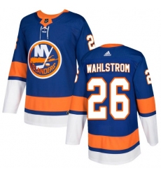 Men New York Islanders Oliver Wahlstrom Adidas Authentic Olive Royal Home Jersey