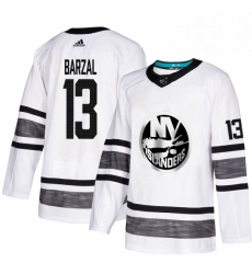 Mens Adidas New York Islanders 13 Mathew Barzal White 2019 All Star Game Parley Authentic Stitched NHL Jersey 