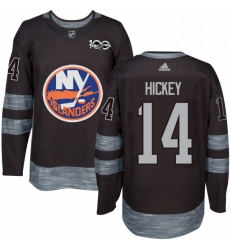 Mens Adidas New York Islanders 14 Thomas Hickey Premier Black 1917 2017 100th Anniversary NHL Jersey 