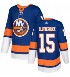 Mens Adidas New York Islanders 15 Cal Clutterbuck Authentic Royal Blue Home NHL Jersey 