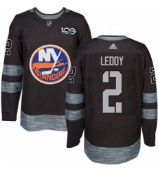 Mens Adidas New York Islanders 2 Nick Leddy Authentic Black 1917 2017 100th Anniversary NHL Jersey 