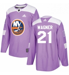 Mens Adidas New York Islanders 21 Chris Wagner Authentic Purple Fights Cancer Practice NHL Jersey 